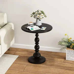 Vintage Nordic Style Wrought Iron Side Table, Retro Chic Coffee Table for Living Room, Sofa, Bedroom, French Country Home Décor