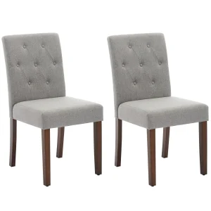 Modern Upholstered Dining Chairs Set of 2 with Nailhead Trim, Wood Legs, Padded Seat and Back Support, Perfect for Kitchen
