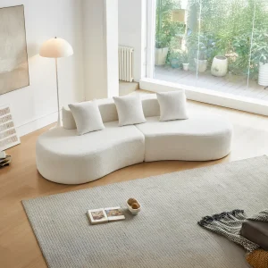 Modern Curved Sectional Sofa, 3 - Sitzer Couch, Bequem und Stylish für Wohnzimmer, Apartment, Home Decor, Einfache Montage