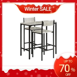 SoBuy OGT03 Bar Table Set 3-piece dining table Bistro table Balcony furniture Bistro furniture