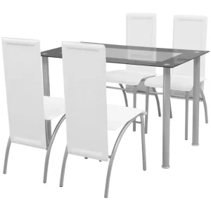 5-piece dining set white Modern dining room sets Sturdy multiplayer table with chairs Decorative Furniture